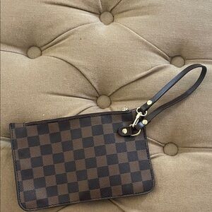 Checkered Brown Wristlet